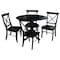International Concepts 42 in. Dual Drop Leaf Table with 4 Cross Back Dining Chairs - 5 Piece Dining Set K46-42DP-C613-4 - alternate 1